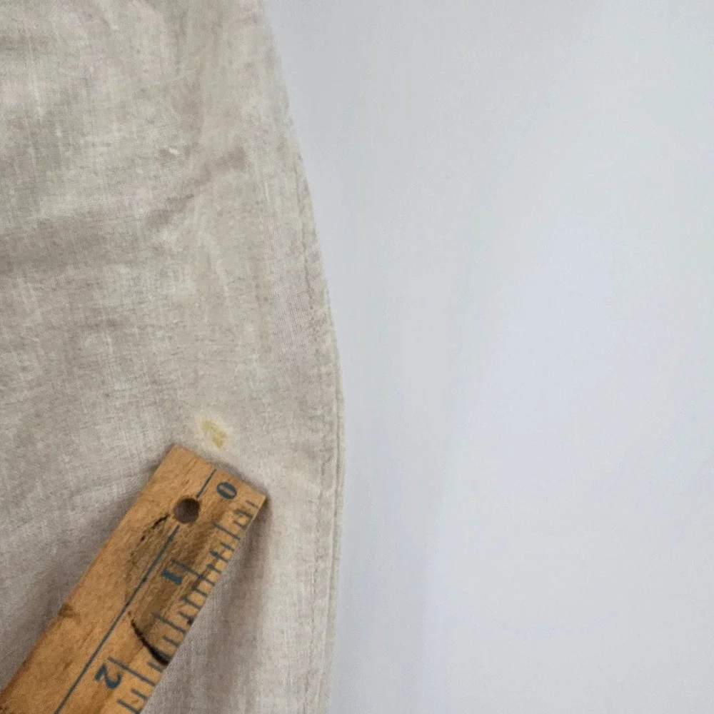Tasso Elba Mens Linen Casual Trousers Khaki Pants Size 33x32 Summer Coastal Boho